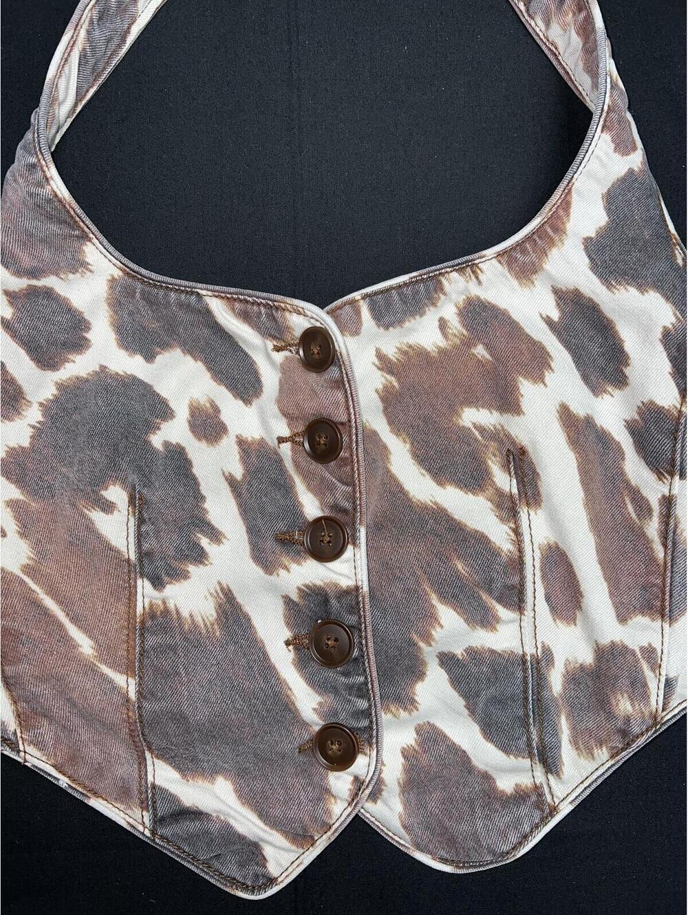 Anthropologie - WeWoreWhat - Halter Vest in Cowhide - Picture 6 of 9